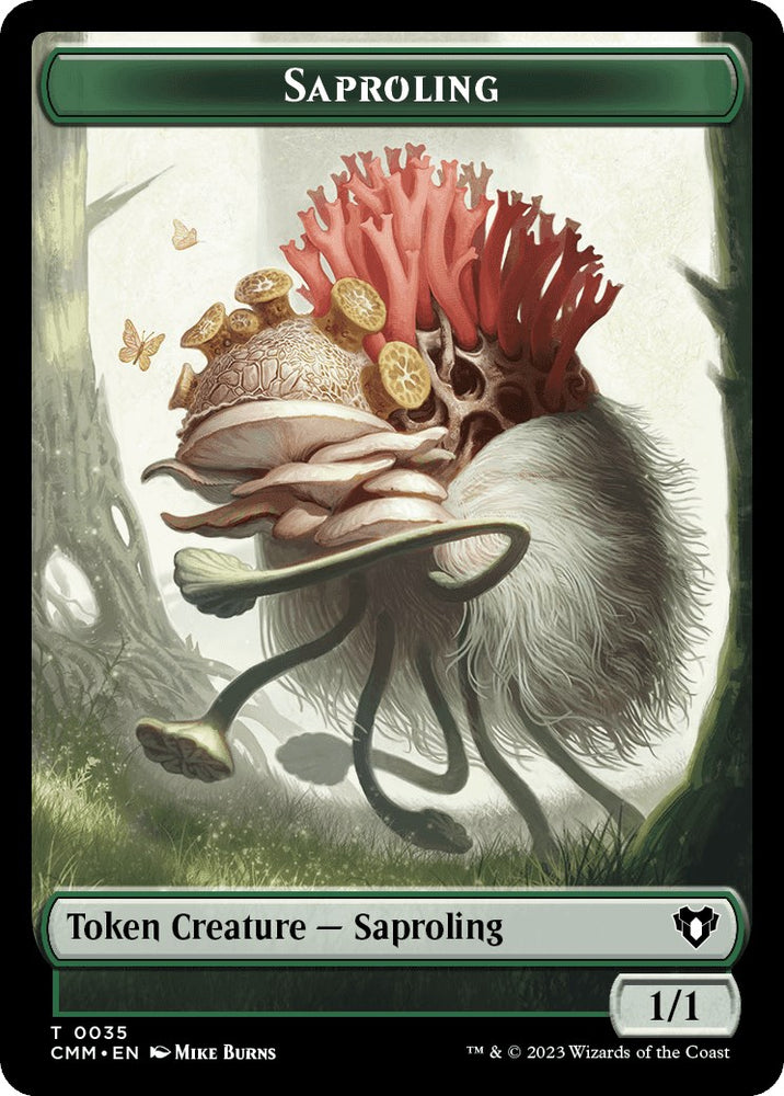 Saproling // Elf Druid Double-Sided Token [Commander Masters Tokens] 