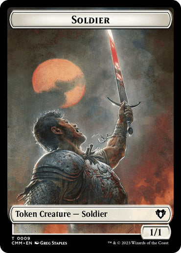 Soldier // Dragon (0021) Double-Sided Token [Commander Masters Tokens] 