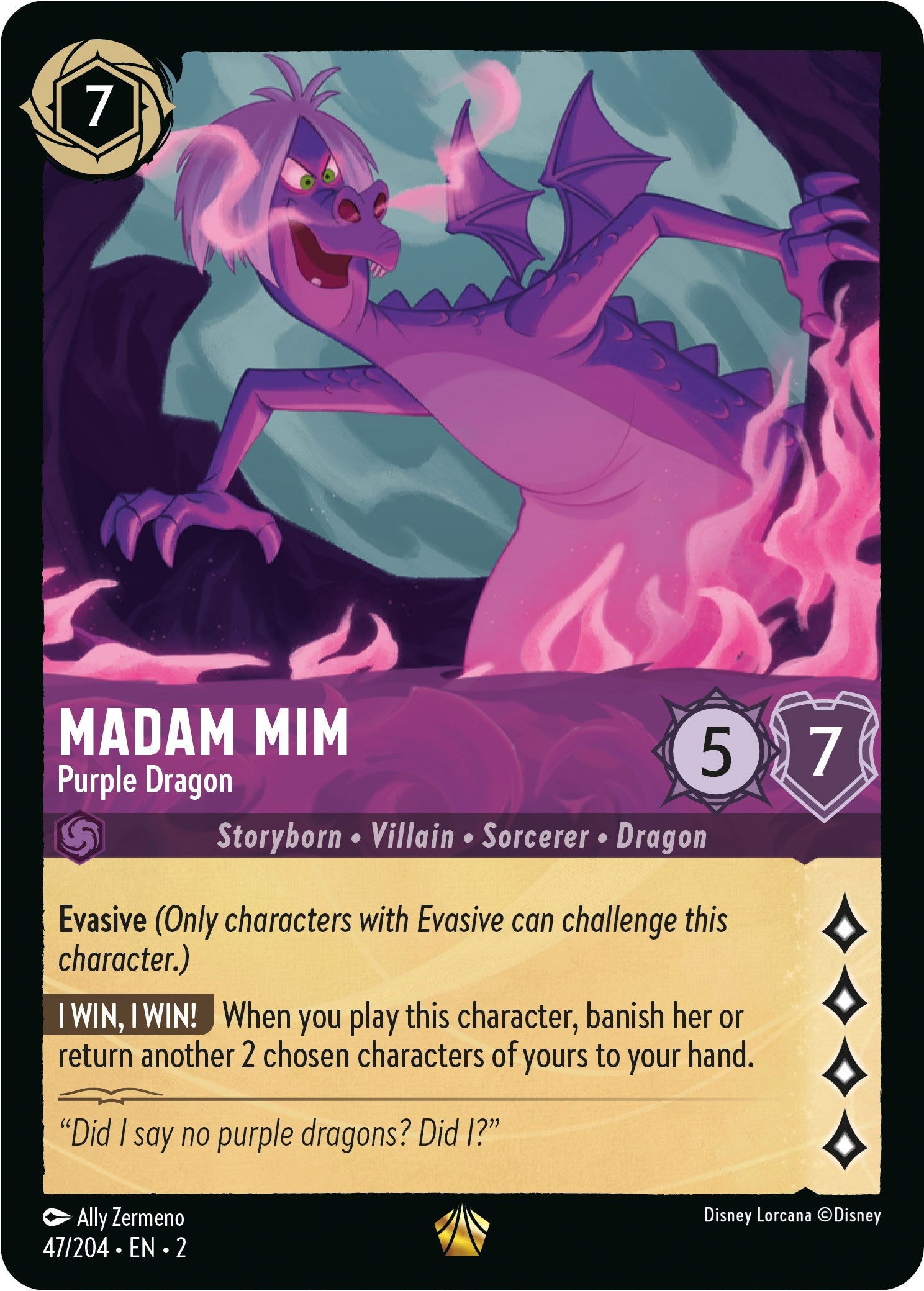 Madam Mim - Purple Dragon (47/204) [Rise of the Floodborn] 