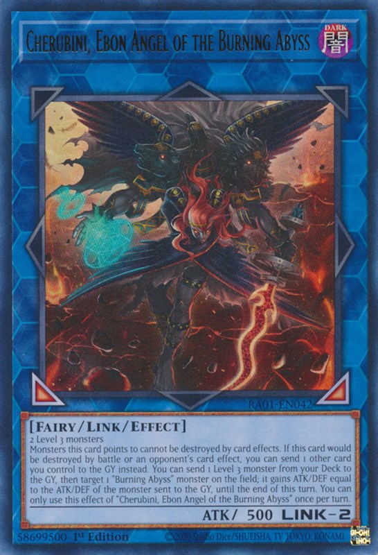 Cherubini, Ebon Angel of the Burning Abyss [RA01-EN042] Ultra Rare 