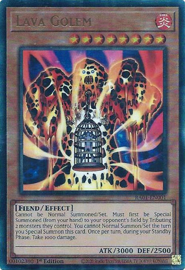 Lava Golem [RA01-EN001] Prismatic Ultimate Rare 