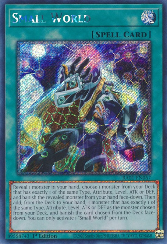 Small World [RA01-EN067] Platinum Secret Rare 