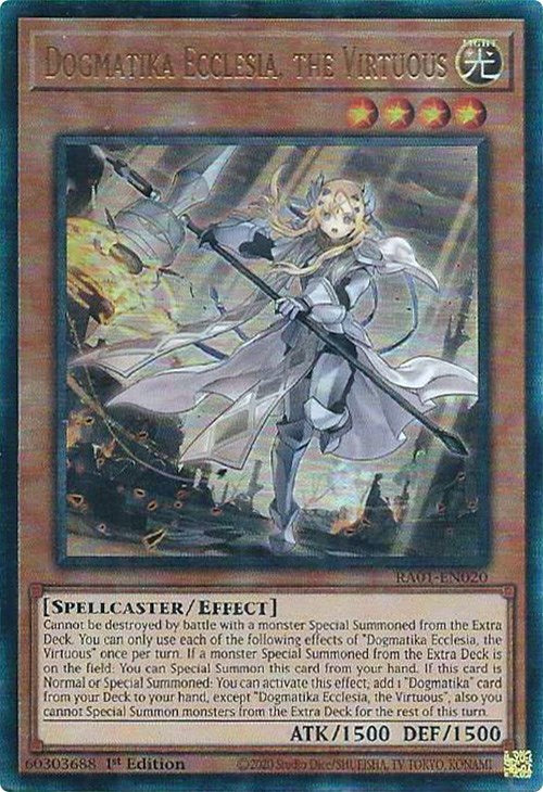 Dogmatika Ecclesia, the Virtuous [RA01-EN020] Prismatic Ultimate Rare 