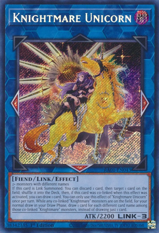 Knightmare Unicorn (Alternate Art) [RA01-EN043] Secret Rare 