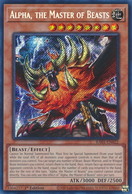 Alpha, the Master of Beasts [RA01-EN022] Secret Rare 