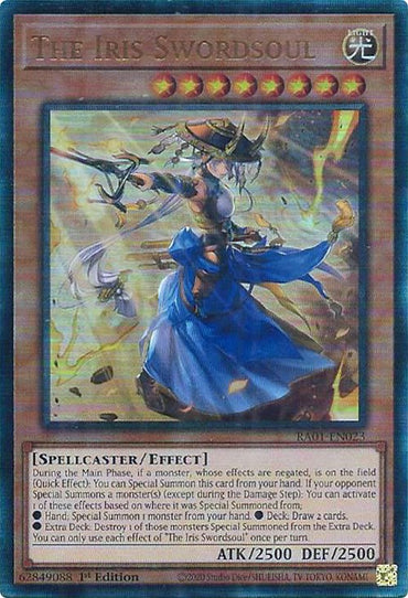 The Iris Swordsoul [RA01-EN023] Prismatic Ultimate Rare 