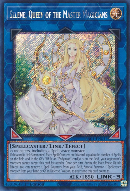 Selene, Queen of the Master Magicians [RA01-EN047] Platinum Secret Rare 
