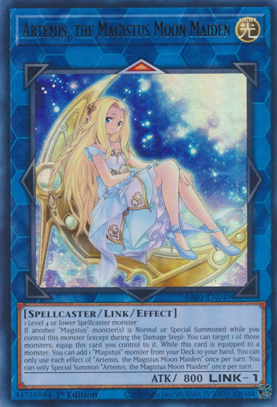 Artemis, the Magistus Moon Maiden [RA01-EN049] Ultra Rare 