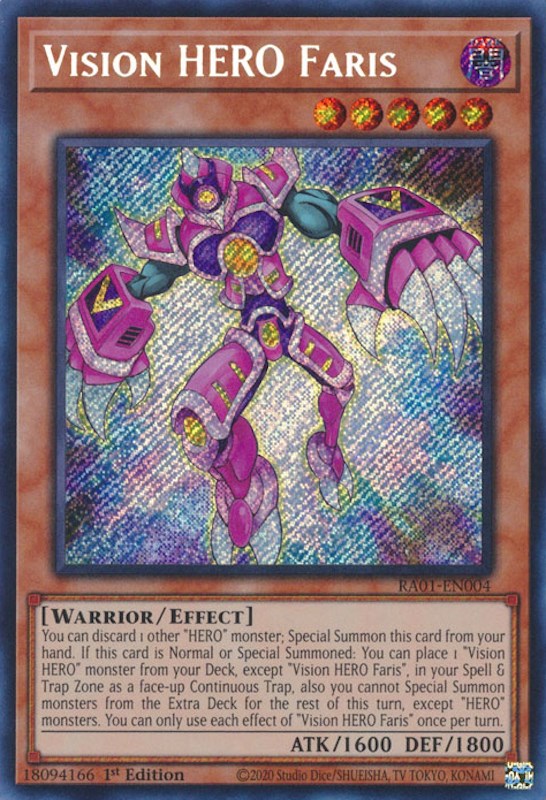 Vision HERO Faris [RA01-EN004] Secret Rare 