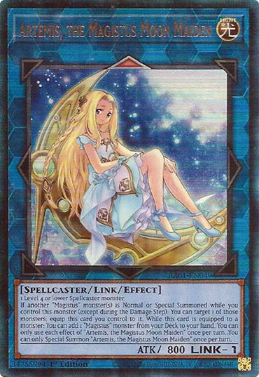 Artemis, the Magistus Moon Maiden [RA01-EN049] Prismatic Ultimate Rare 