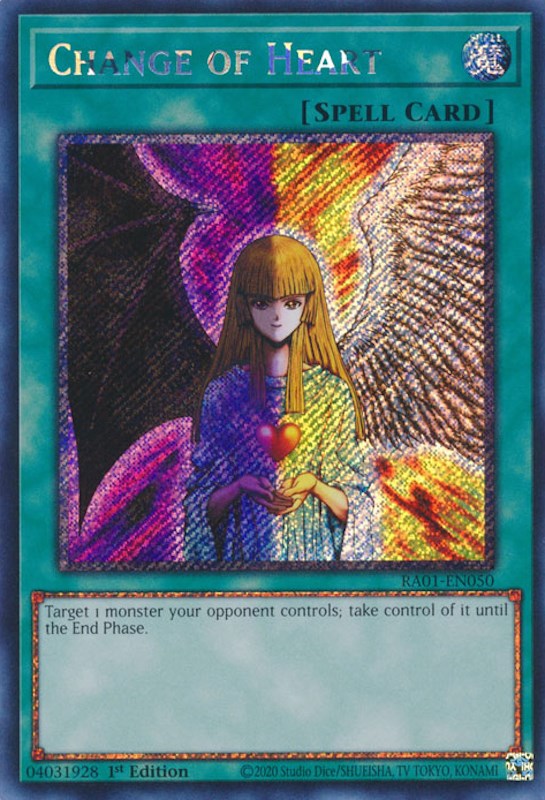 Change of Heart [RA01-EN050] Platinum Secret Rare 