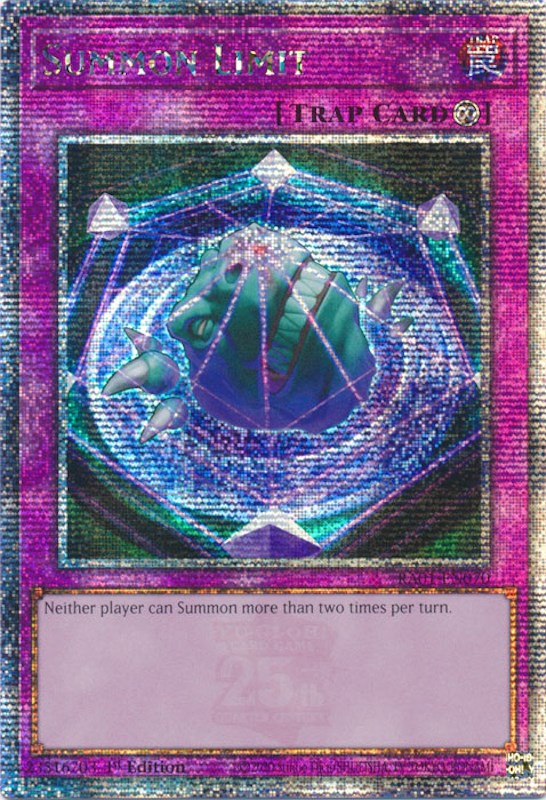 Summon Limit [RA01-EN070] Quarter Century Secret Rare 