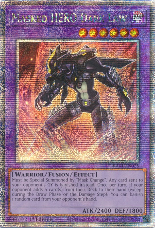 Masked HERO Dark Law [RA01-EN025] Quarter Century Secret Rare 