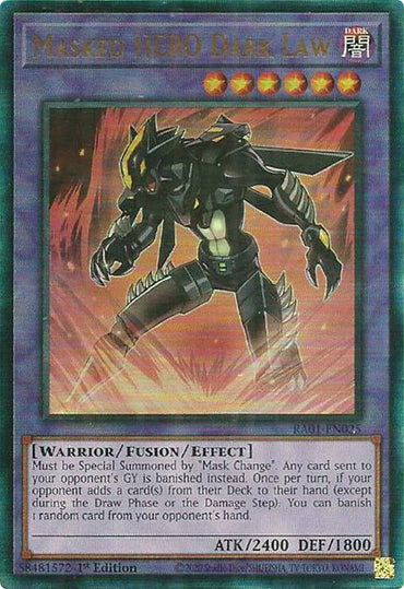 Masked HERO Dark Law [RA01-EN025] Prismatic Ultimate Rare 
