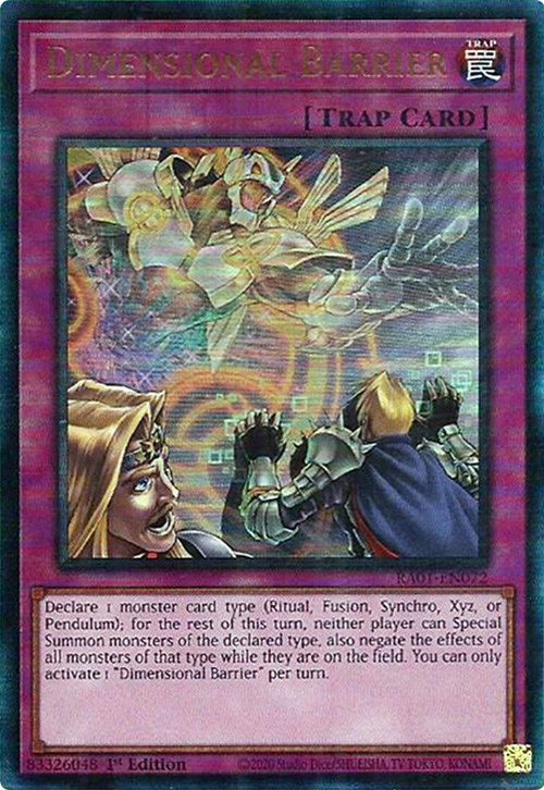 Dimensional Barrier [RA01-EN072] Prismatic Ultimate Rare 