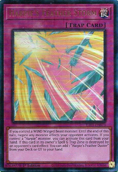 Harpie's Feather Storm [RA01-EN073] Prismatic Ultimate Rare 