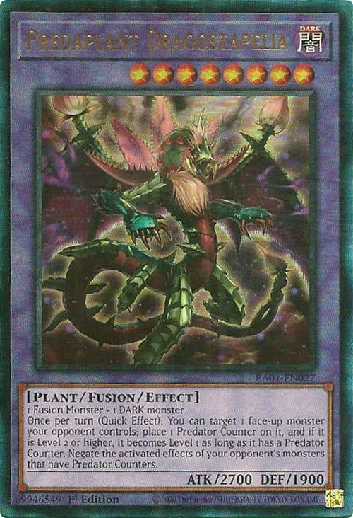 Predaplant Dragostapelia [RA01-EN027] Prismatic Ultimate Rare 