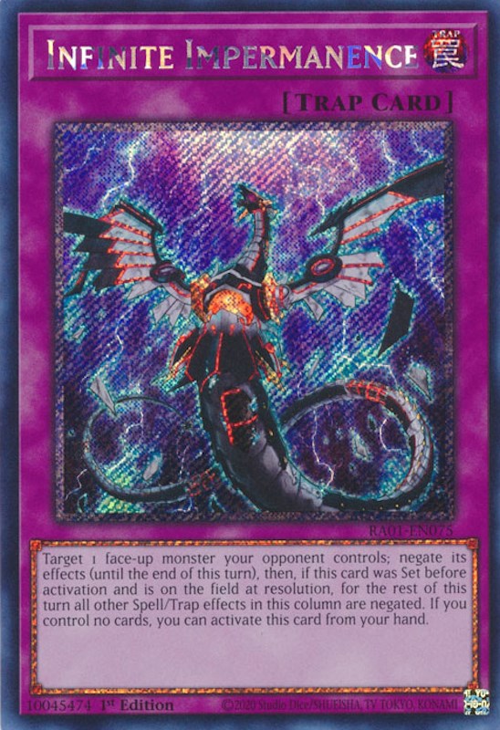 Infinite Impermanence [RA01-EN075] Platinum Secret Rare 
