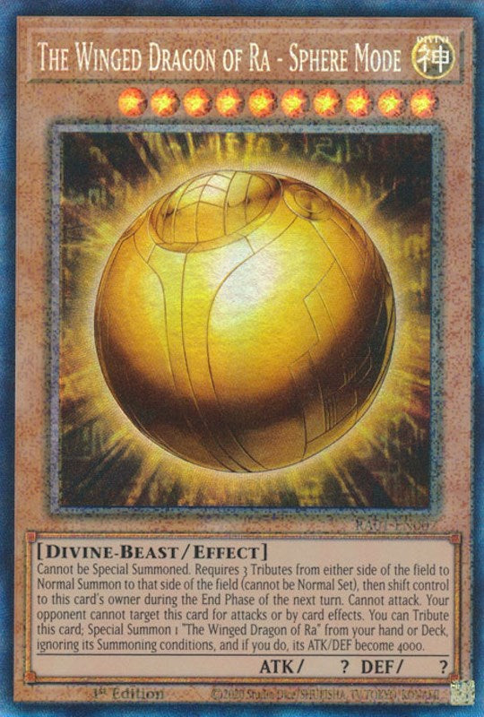 The Winged Dragon of Ra - Sphere Mode [RA01-EN007] Prismatic Collector's Rare 