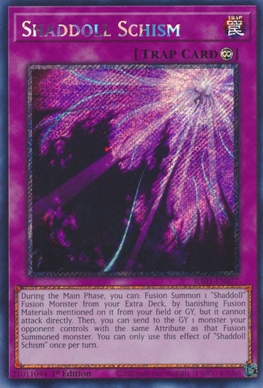 Shaddoll Schism [RA01-EN077] Platinum Secret Rare 