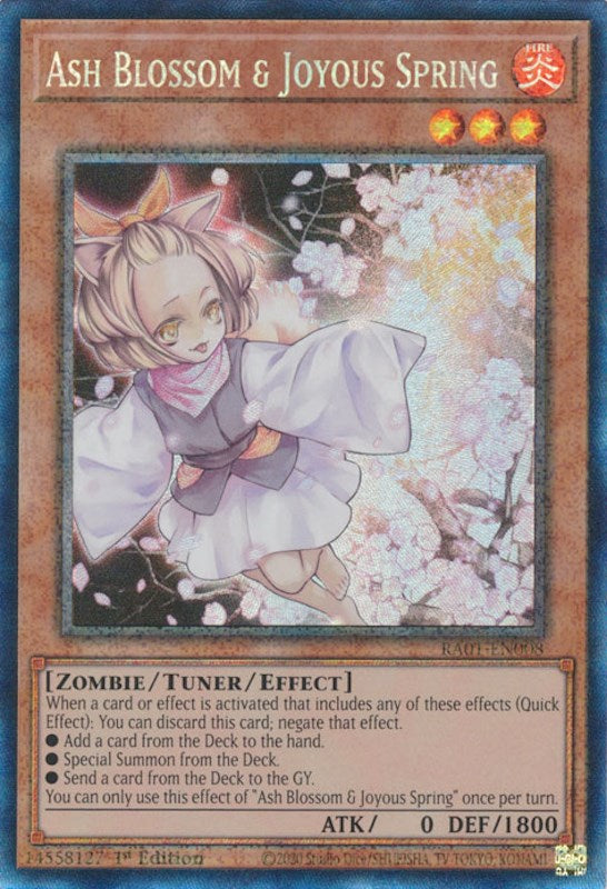 Ash Blossom &amp; Joyous Spring [RA01-EN008] Prismatic Collector's Rare 
