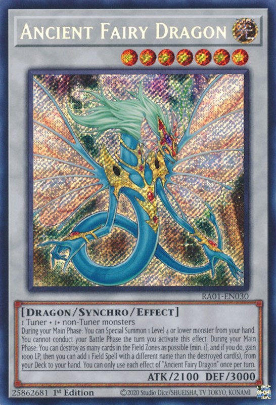 Ancient Fairy Dragon [RA01-EN030] Secret Rare 