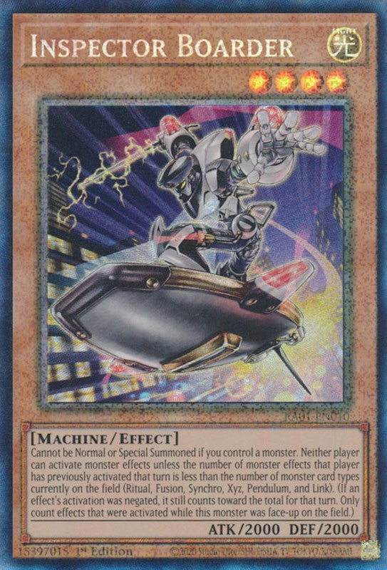 Inspector Boarder [RA01-EN010] Prismatic Collector's Rare 