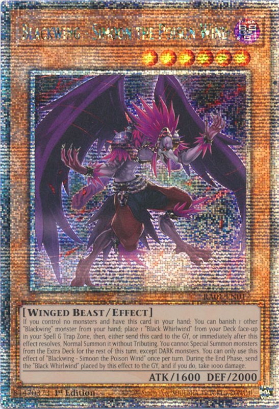 Blackwing - Simoon the Poison Wind [RA01-EN012] Quarter Century Secret Rare 