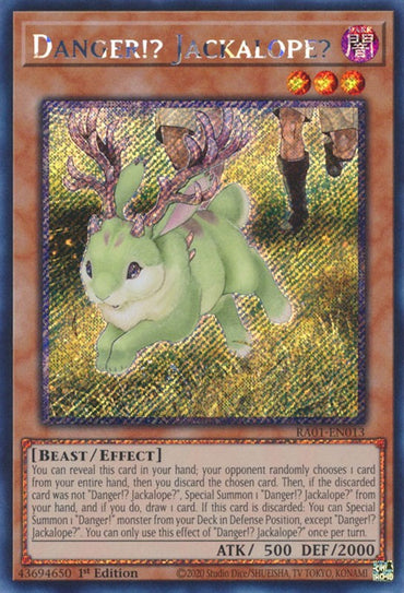 Danger!? Jackalope? [RA01-EN013] Platinum Secret Rare 