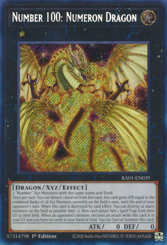 Number 100: Numeron Dragon [RA01-EN039] Secret Rare 