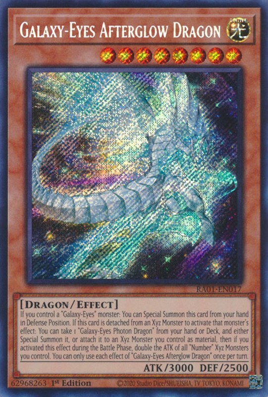 Galaxy-Eyes Afterglow Dragon [RA01-EN017] Secret Rare 