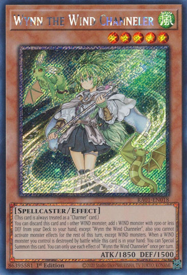 Wynn the Wind Channeler [RA01-EN018] Platinum Secret Rare 