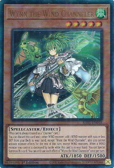 Wynn the Wind Channeler [RA01-EN018] Prismatic Ultimate Rare 