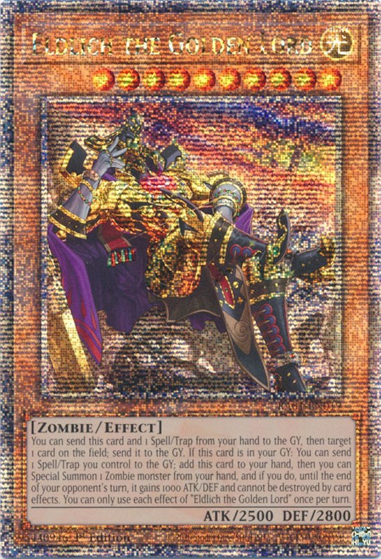 Eldlich the Golden Lord (Alternate Art) [RA01-EN019] Quarter Century Secret Rare 