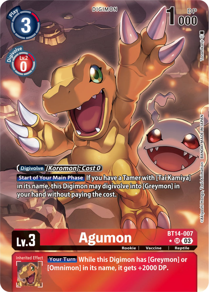 Agumon [Bt14-007] (Alternate Art) [Blast Ace] 
