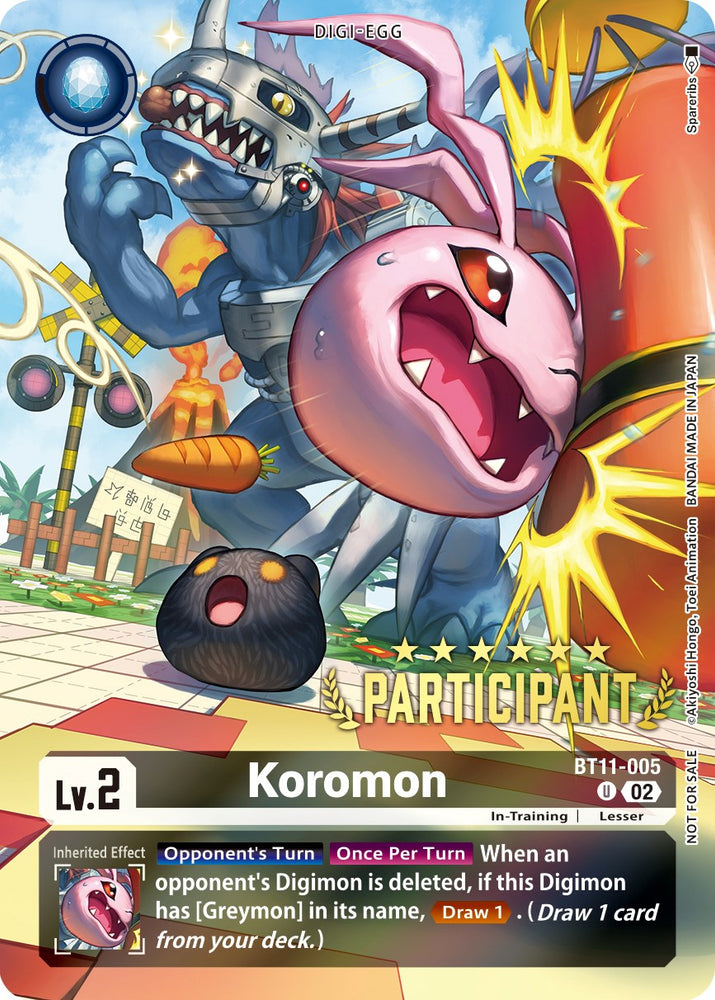 Koromon [BT11-005] (Digimon 3-On-3 November 2023 Participation) [Dimensional Phase] 