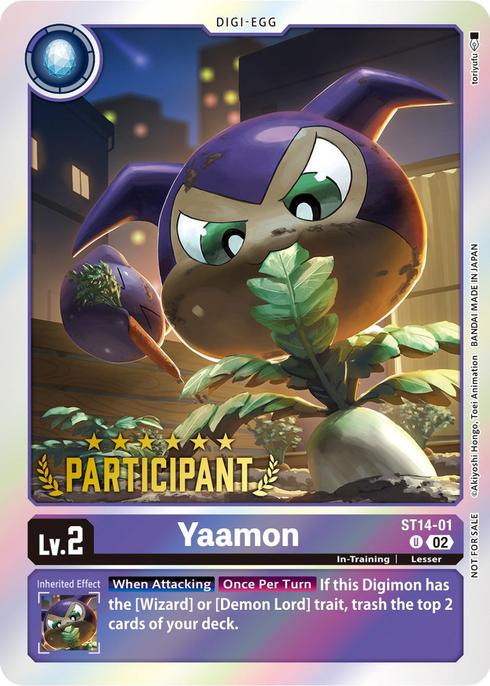 Yaamon [ST14-01] (Digimon 3-On-3 November 2023 Participation) [Starter Deck: Beelzemon Advanced Deck Set] 