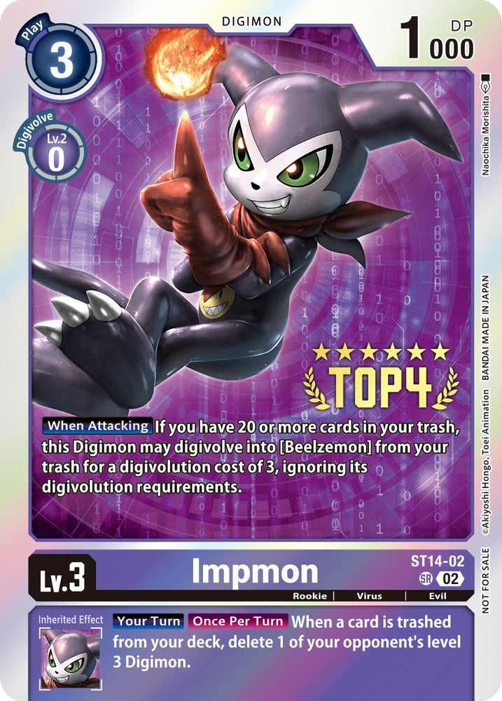Impmon [ST14-02] (Digimon 3-On-3 November 2023 Top 4) [Starter Deck: Beelzemon Advanced Deck Set] 