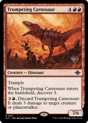 Trumpeting Carnosaur (Promo Pack) [The Lost Caverns of Ixalan Promos] 