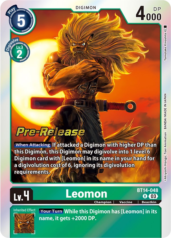 Leomon [BT14-048] [Blast Ace Pre-Release Cards] 