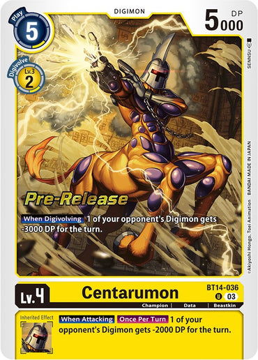 Centarumon [BT14-036] [Blast Ace Pre-Release Cards] 