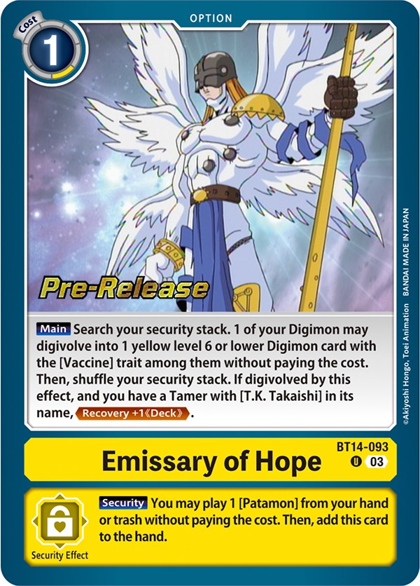 Emissary of Hope [BT14-093] [Blast Ace Pre-Release Cards] 
