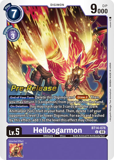Helloogarmon [BT14-078] [Blast Ace Pre-Release Cards] 