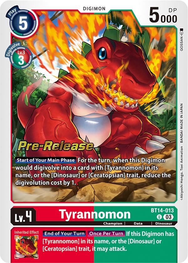 Tyrannomon [BT14-013] [Blast Ace Pre-Release Cards] 