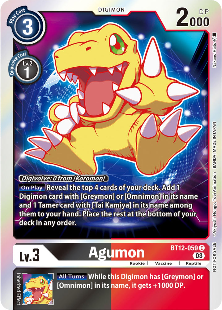 Agumon [BT12-059] (Official Tournament Pack Vol.11) [Across Time] 