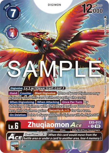 Zhuqiaomon Ace [EX5-013] (Alternate Art) [Animal Colosseum] 