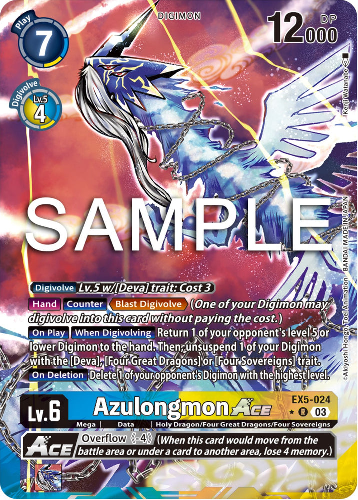 Azulongmon Ace [EX5-024] (Alternate Art) [Animal Colosseum] 