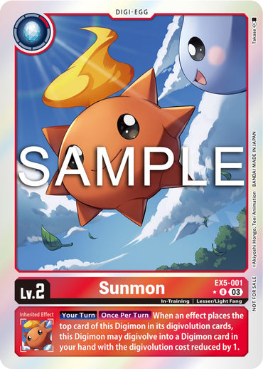 Sunmon [EX5-001] (Animal Colosseum Box Promotion Pack) [Animal Colosseum] 