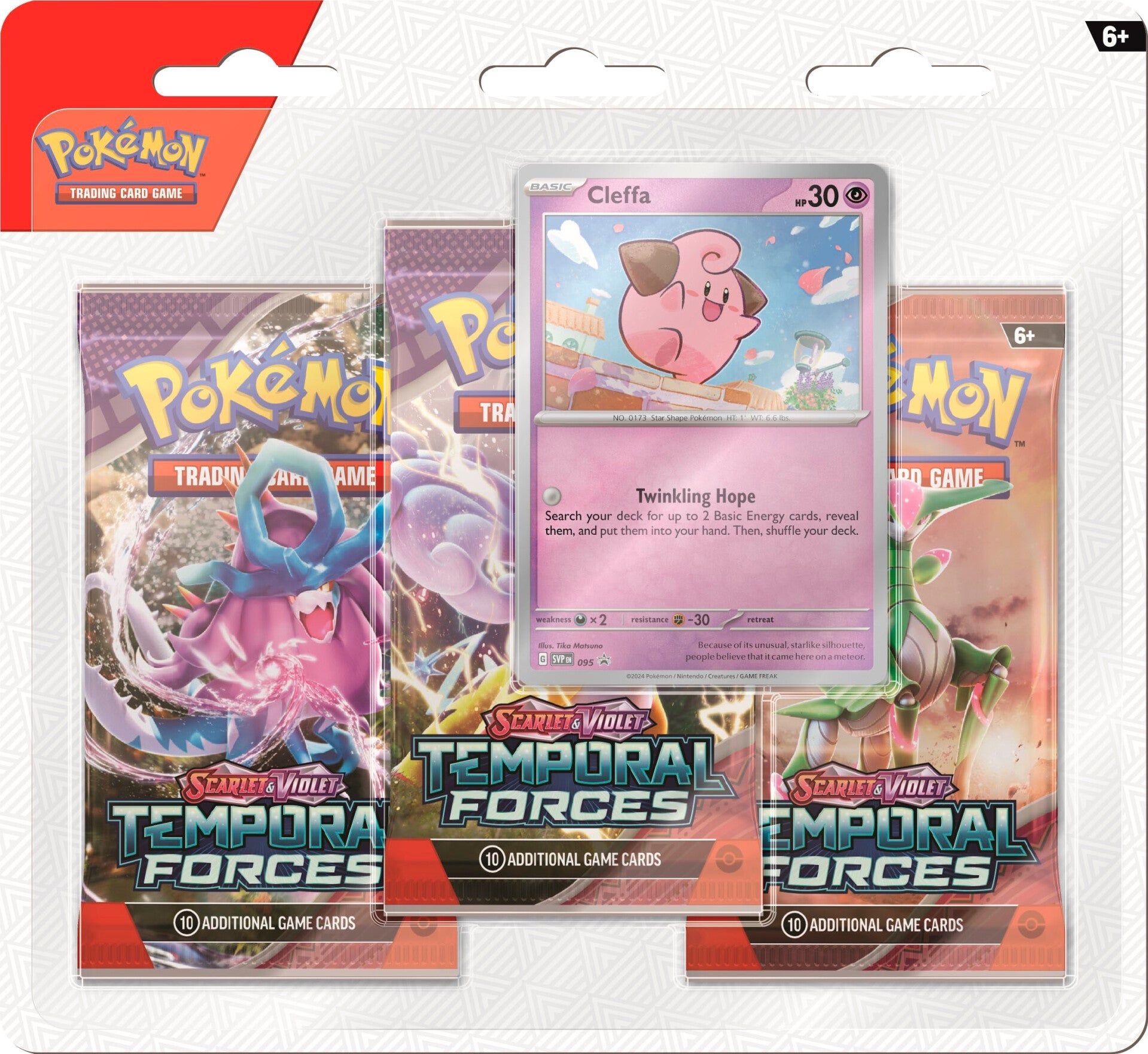 Scarlet & Violet: Temporal Forces - 3-Pack Blister (Cleffa) 