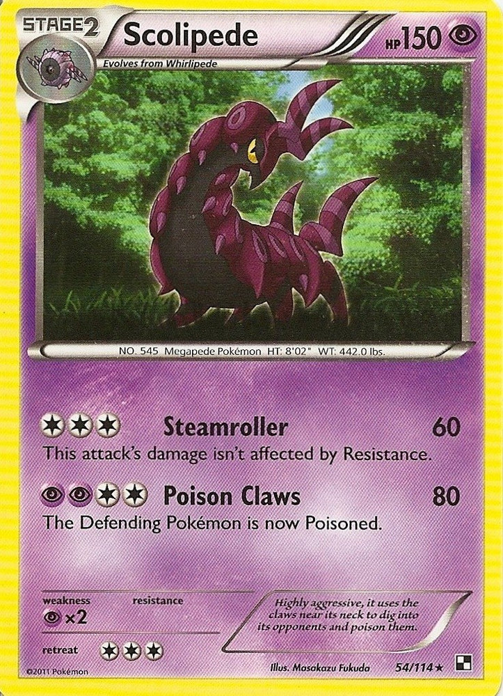 Scolipede (54/114) (Cracked Ice Holo) [Black &amp; White: Dragons Exalted] 